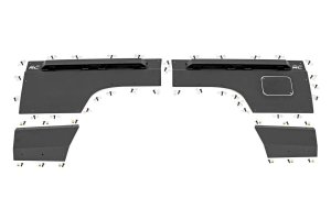 Jeep Cherokee Fender & Quarter Panel Armor - Rear - Rough Country - Combo - Flat Black - '97-'01